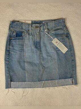 AG Adriano Goldschmied Jeans The Sandy Colorblock Patchwork Mini Skit Size 24